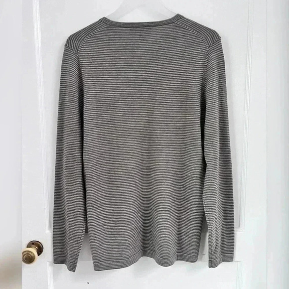 PATRICK ASSARAF STRIPED CREWNECK MERINO WOOL SWEATER NEW - Picture 2 of 6